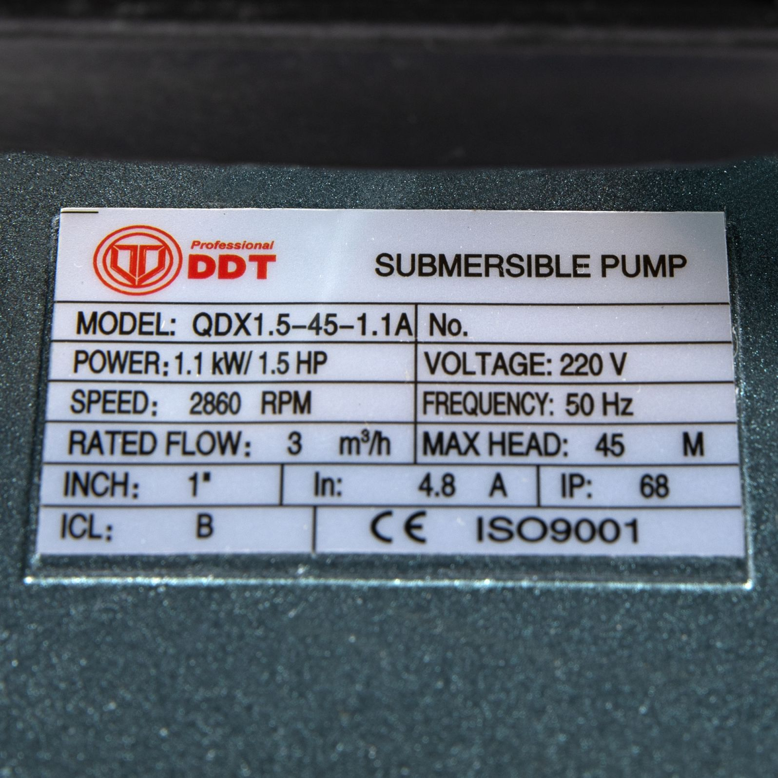 Pompa submersibila apa curata, DDT, QDX1.5-45-1.1, 1100 W, 3 mc/h, 1 tol DDT-00051 2 MTXValve Pompa submersibila apa curata, DDT, QDX1.5-45-1.1, 1100 W, 3 mc/h, 1 tol DDT-00051