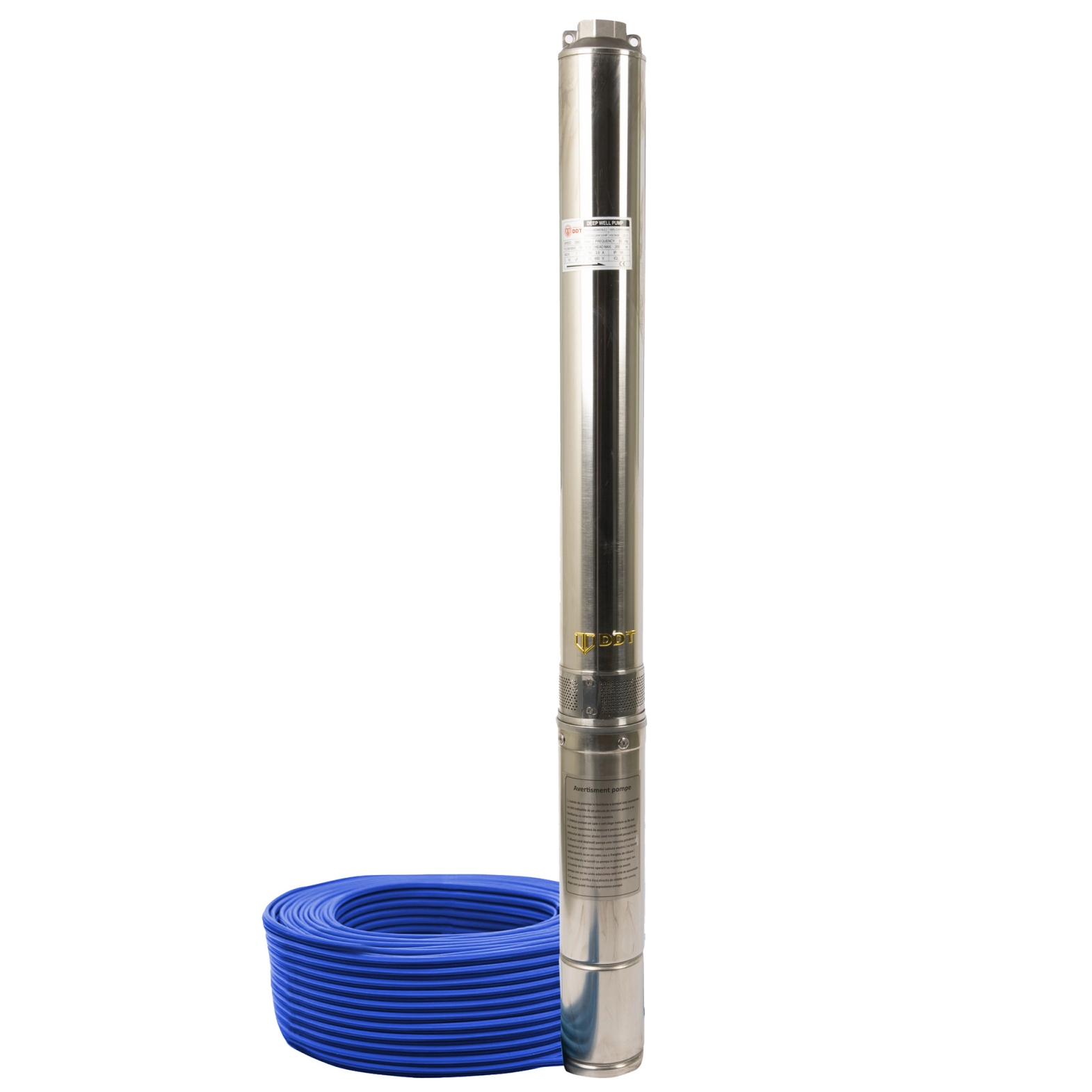 Pompa submersibila de mare adancime, DDT 16 turbine 4SDM3-16, 2200 W, 200 m inaltime, 10 mc/h, 1.25", 30 m cablu DDT-0006 2 MTXValve Pompa submersibila de mare adancime, DDT 16 turbine 4SDM3-16, 2200 W, 200 m inaltime, 10 mc/h, 1.25", 30 m cablu DDT-0006