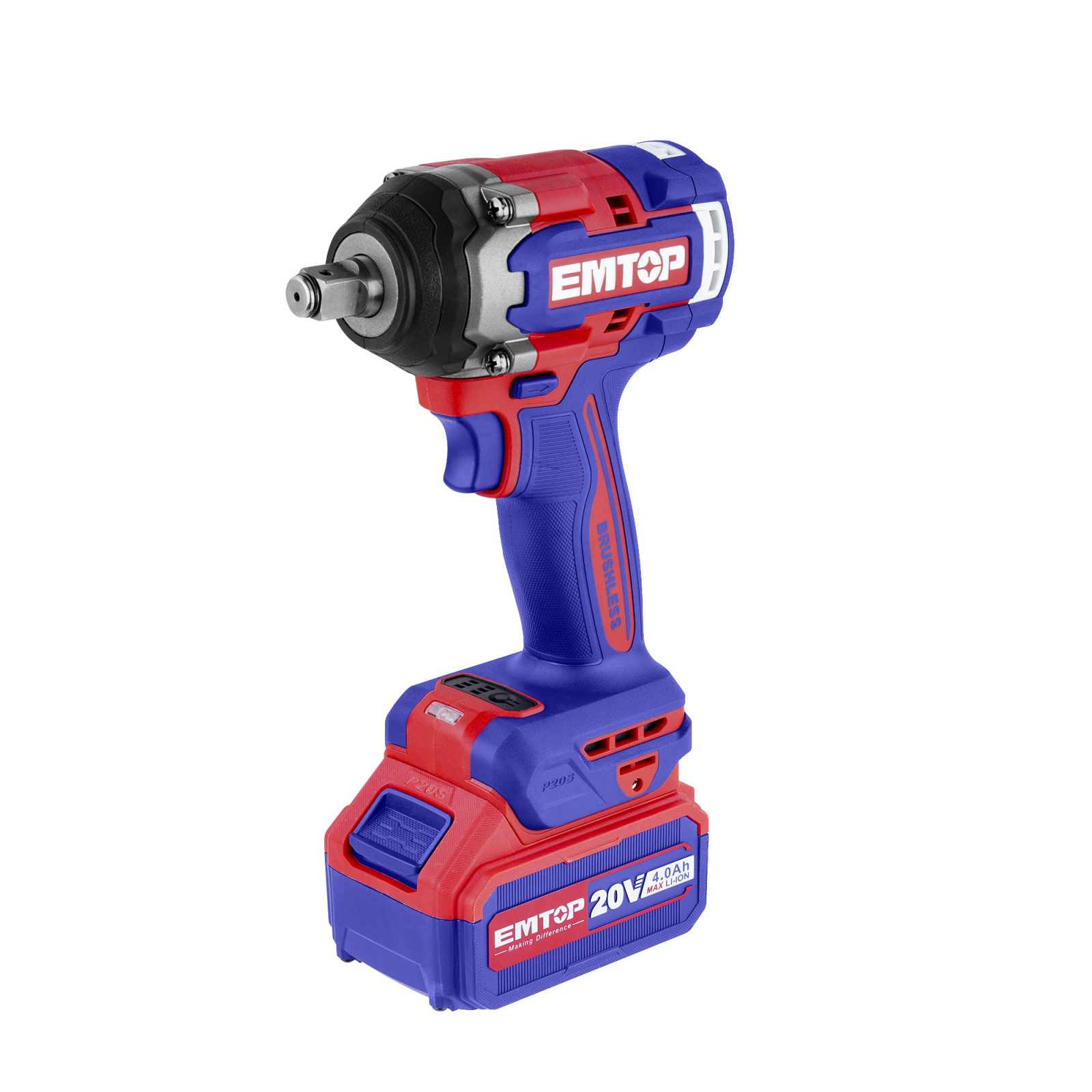 Bormasina de impact si insurubat cu 2 acumulatori 4.0Ah, motor fara perii (brushless), 500 Nm, 1/2", 3 capete 21, 22, 24mm, EMTOP ECiWL2050 2 MTXValve Bormasina de impact si insurubat cu 2 acumulatori 4.0Ah, motor fara perii (brushless), 500 Nm, 1/2", 3 capete 21, 22, 24mm, EMTOP ECiWL2050