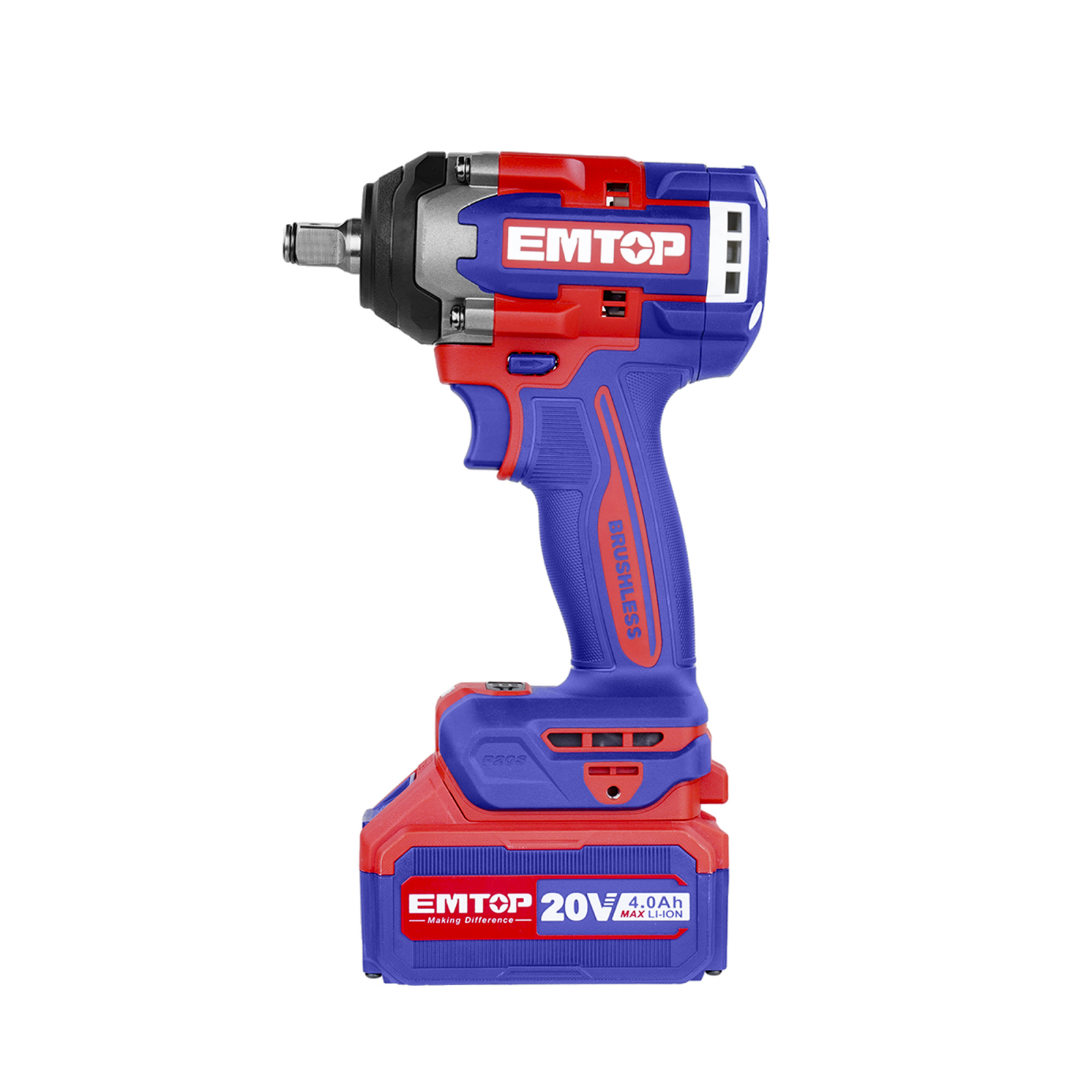 Bormasina de impact si insurubat cu 2 acumulatori 4.0Ah, motor fara perii (brushless), 500 Nm, 1/2", 3 capete 21, 22, 24mm, EMTOP ECiWL2050 3 MTXValve Bormasina de impact si insurubat cu 2 acumulatori 4.0Ah, motor fara perii (brushless), 500 Nm, 1/2", 3 capete 21, 22, 24mm, EMTOP ECiWL2050