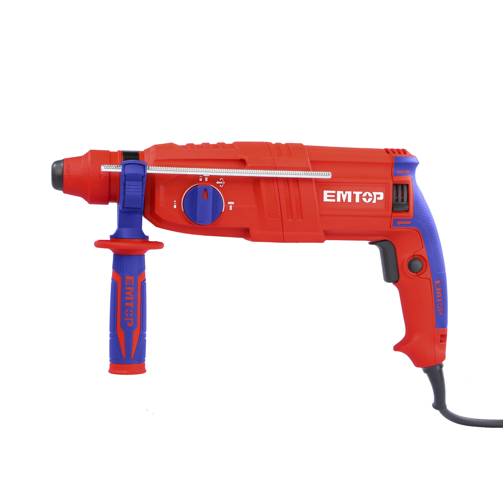 Ciocan electric rotopercutor, 800W, 2.5J, 3 burghie si 2 dalti incluse, cutie de transport, EMTOP ERHRL801 8 MTXValve Ciocan electric rotopercutor, 800W, 2.5J, 3 burghie si 2 dalti incluse, cutie de transport, EMTOP ERHRL801