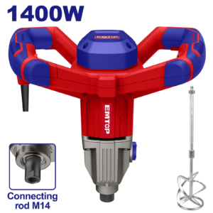 Mixer electric 1400W, cutie viteze din aluminiu, set extra perii motor, tel inclus, EMTOP EMXR14001