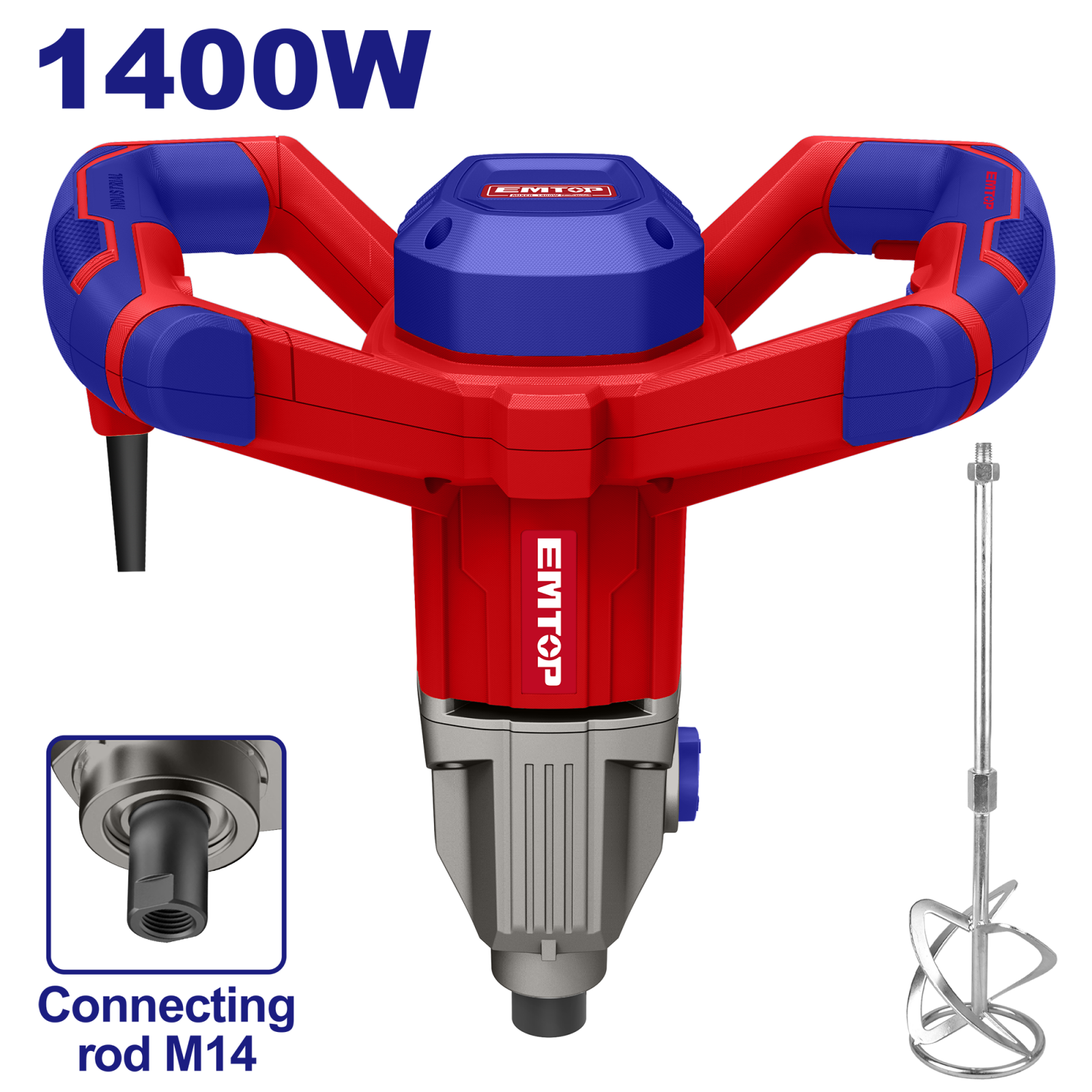 Mixer electric 1400W, cutie viteze din aluminiu, set extra perii motor, tel inclus, EMTOP EMXR14001 1 MTXValve Mixer electric 1400W, cutie viteze din aluminiu, set extra perii motor, tel inclus, EMTOP EMXR14001