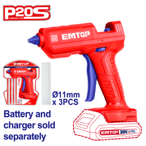Pistol de lipit fara incarcator si acumulator, 11mm, 3buc clei 150mm, EMTOP ELGG2002