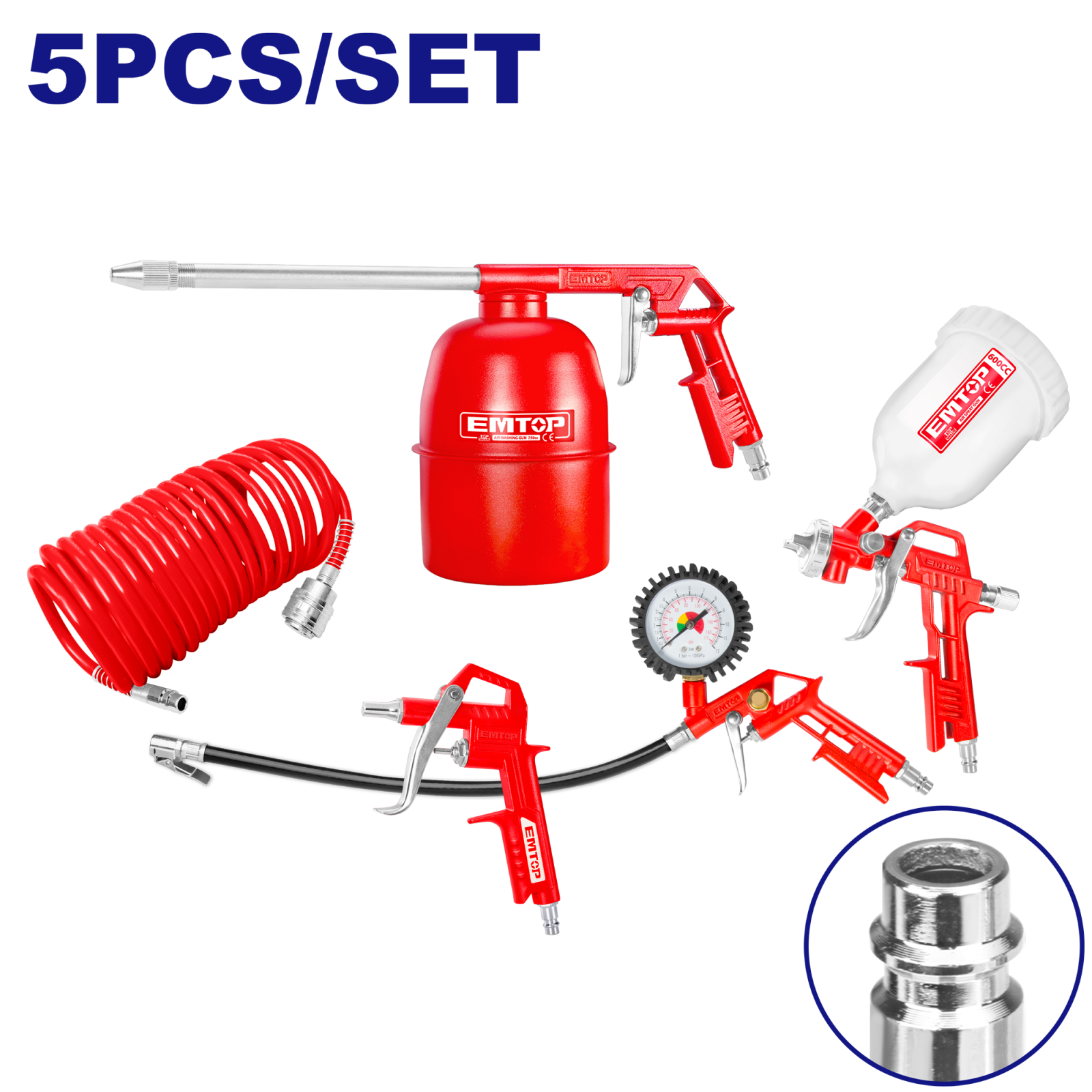 Set de 5 scule pneumatice, EMTOP EATLS0503 1 MTXValve Set de 5 scule pneumatice, EMTOP EATLS0503