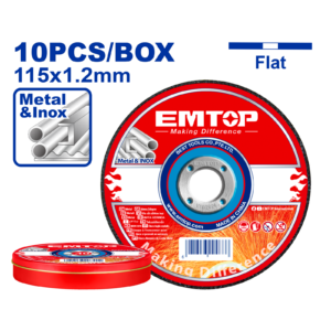 Set 10 discuri abrazive de taiere a metalelor 115x1.2mm, EMTOP EACD121155