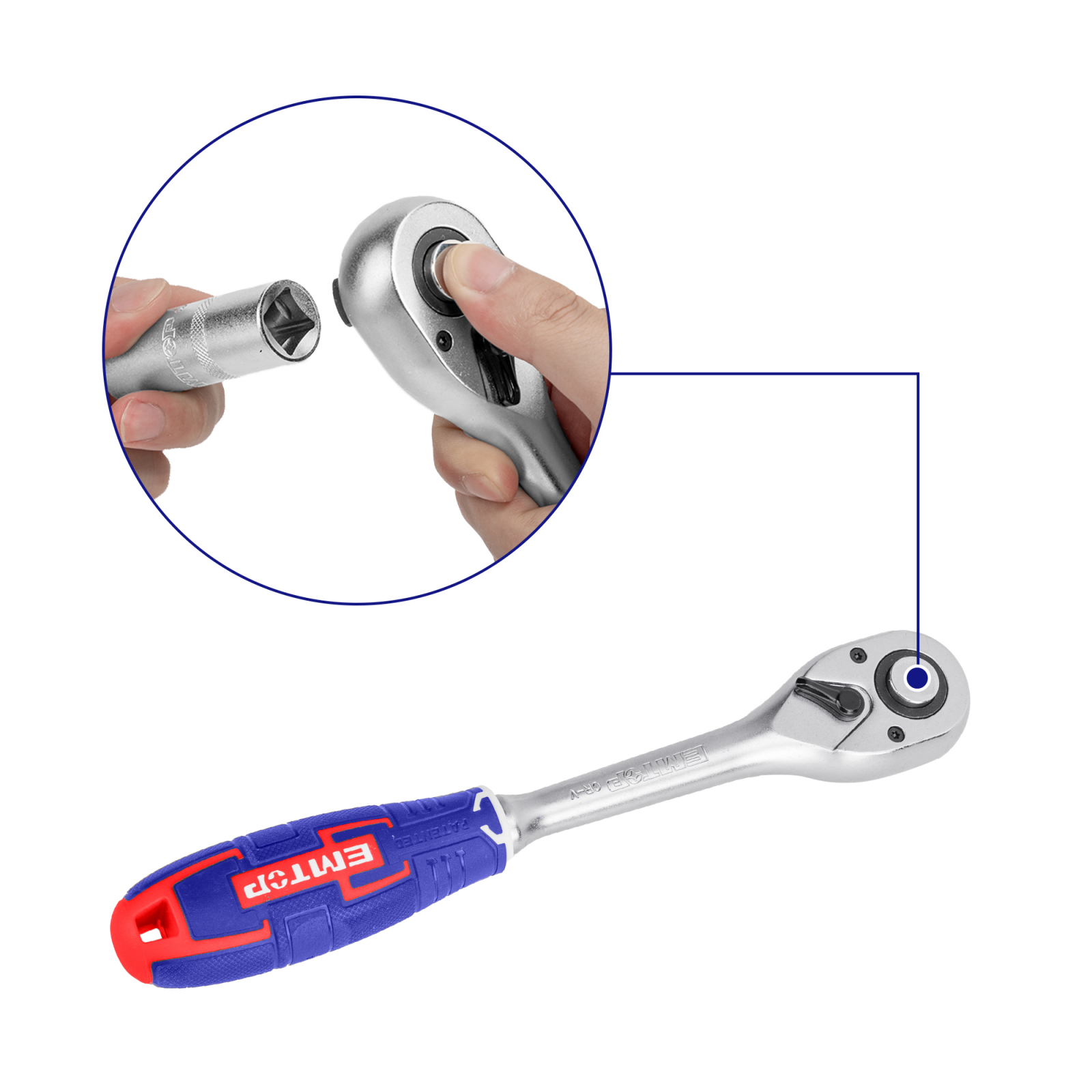 Trusa de scule si accesorii 1/4″ + 1/2″, 51 componente, cutie de transport, EMTOP ESKT42511 3 MTXValve Trusa de scule si accesorii 1/4" + 1/2", 51 componente, cutie de transport, EMTOP ESKT42511