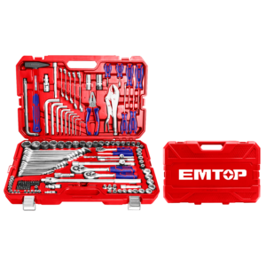 Trusa de scule si accesorii, 142 buc, cutie transport, EMTOP EHTS01421