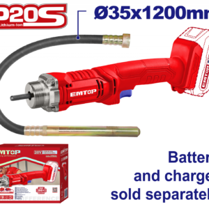 Vibrator de beton fara acumulator si incarcator, 35x1200mm, EMTOP ECVL202301