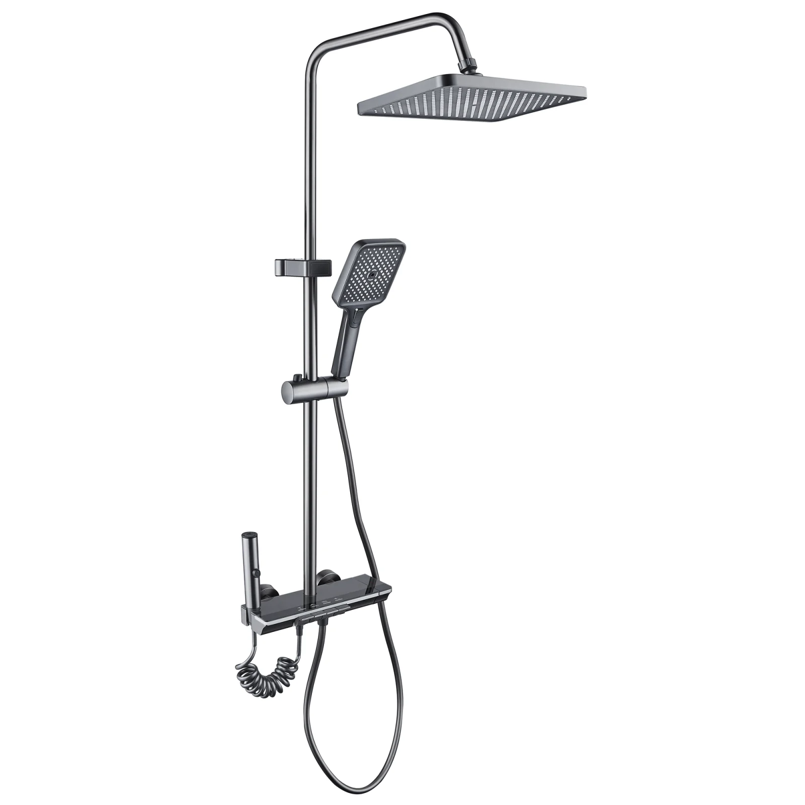 Coloana de dus BROCCA, 4 functii, Montare rapida, Jet reglabil, Presiune ridicata, Para de dus, Dus fix cu functie ploaie, Functie bideu, Negru mat G51094 5 MTXValve Coloana de dus BROCCA, 4 functii, Montare rapida, Jet reglabil, Presiune ridicata, Para de dus, Dus fix cu functie ploaie, Functie bideu, Negru mat G51094