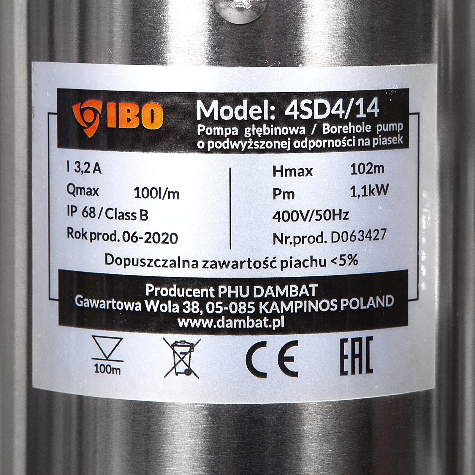 Pompa submersibila IBO 4SDM4-14, 1.1kW, debit 120l/min, H102m, 1½, rezistenta sporita la nisip 4sdm414ibo 6 MTXValve Pompa submersibila IBO 4SDM4-14, 1.1kW, debit 120l/min, H102m, 1½, rezistenta sporita la nisip 4sdm414ibo